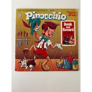 Pinocchio LP Book and Record Peter Pan BR 503 VG Cleaned